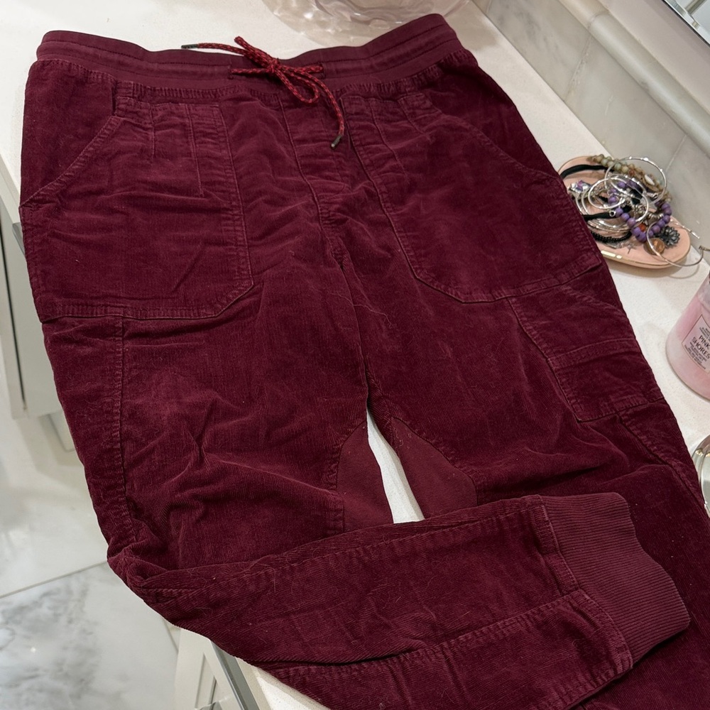 Anthropologie Women's Burgundy Corduroy Pants
